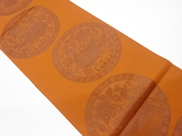 リサイクル　連珠花鳥文模様織出し袋帯